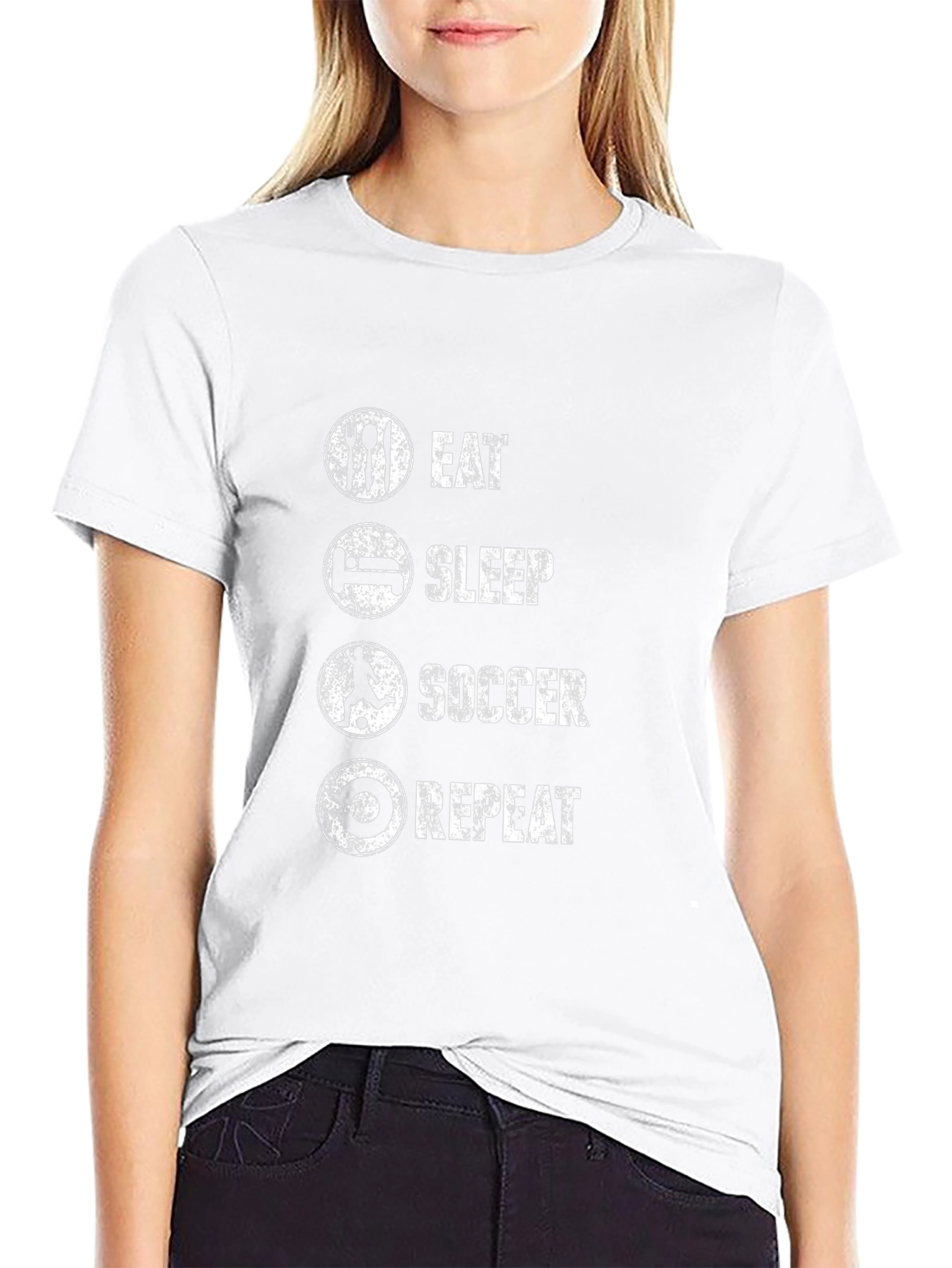 Eat Sleep Soccer Repeat Mens Black T-Shirt