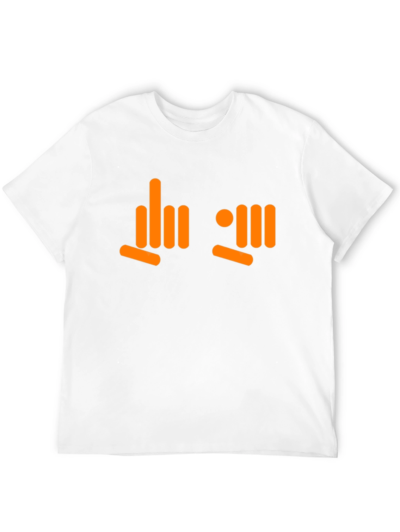 Orange Hand Sign Black T-Shirt