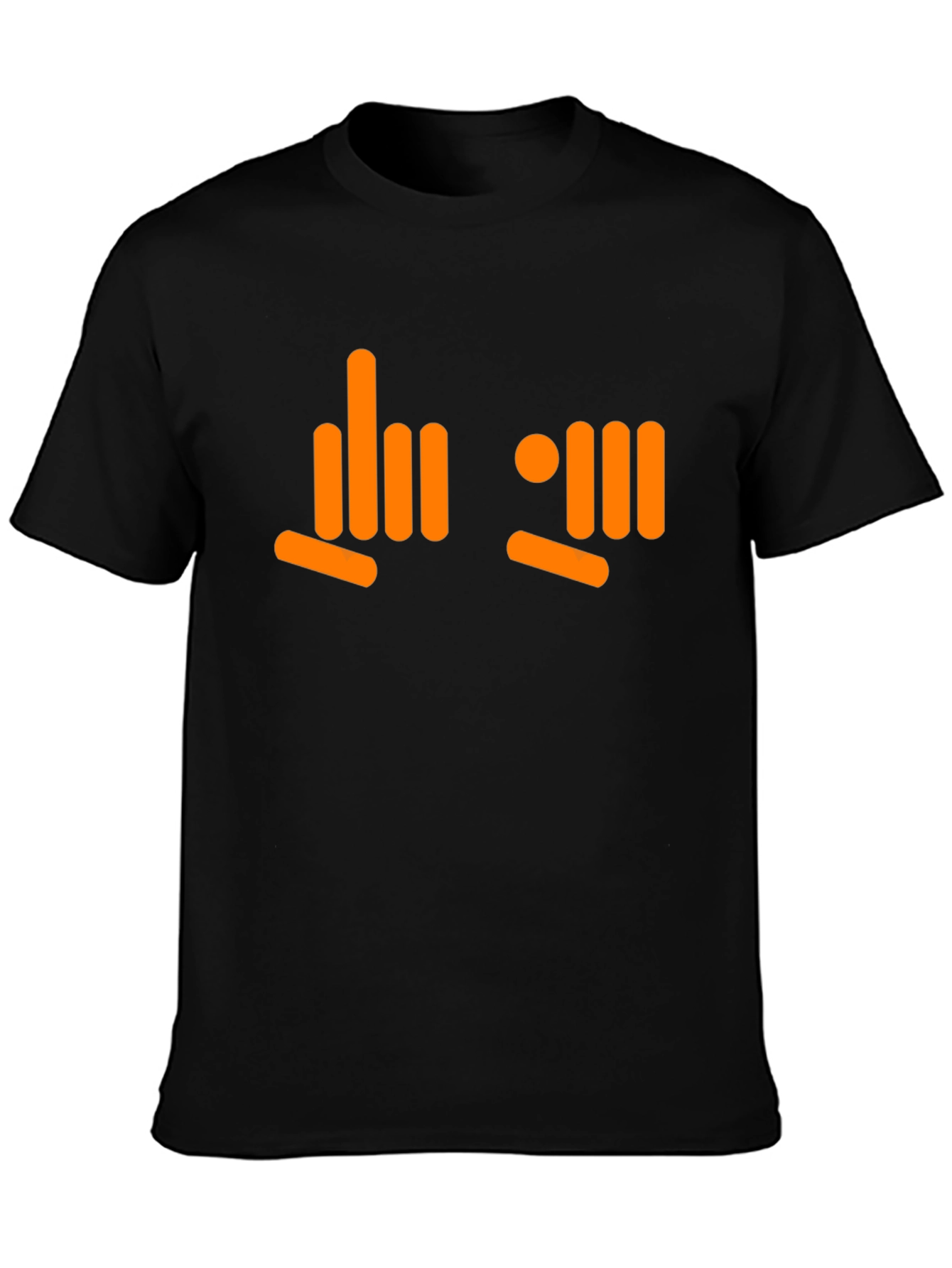 Orange Hand Sign Black T-Shirt
