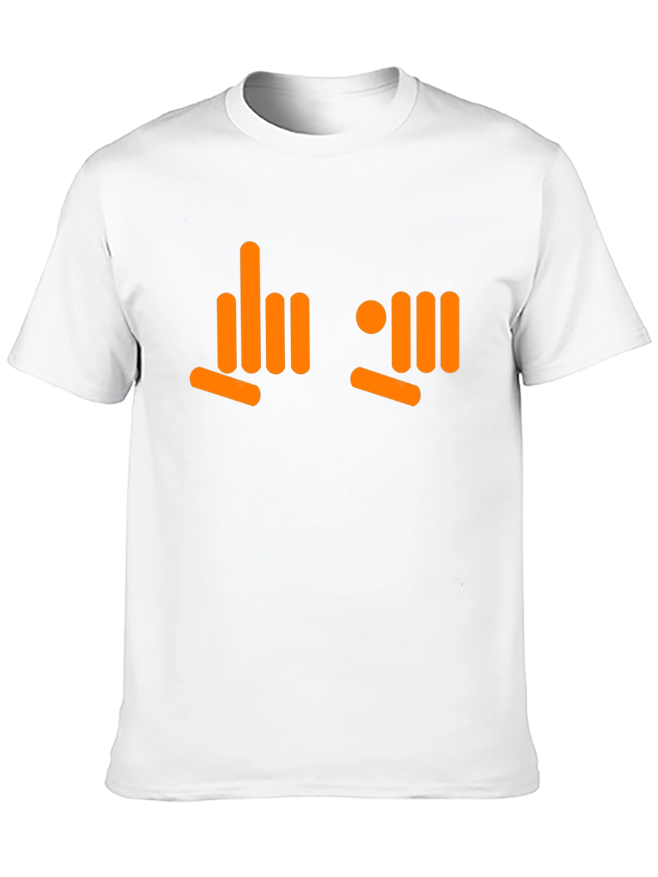 Orange Hand Sign Black T-Shirt