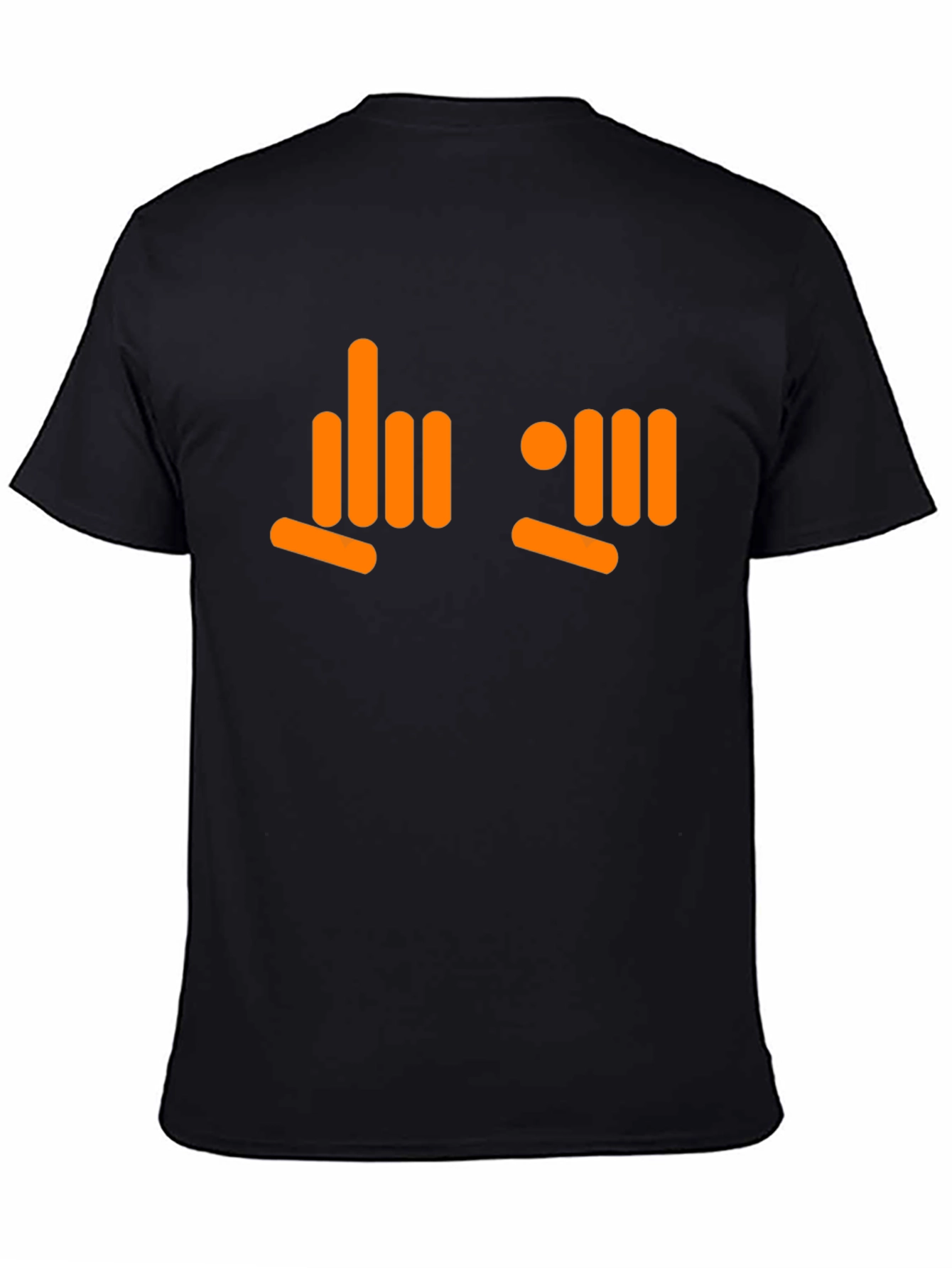 Orange Hand Sign Black T-Shirt