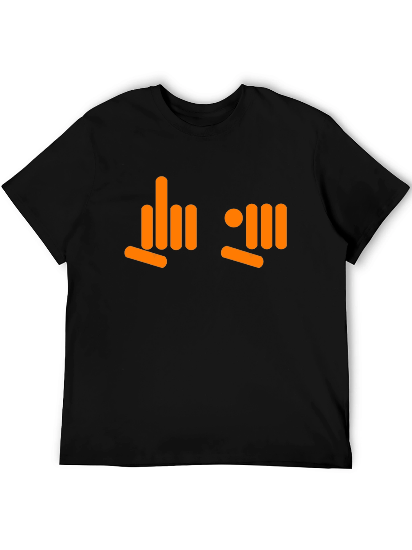 Orange Hand Sign Black T-Shirt