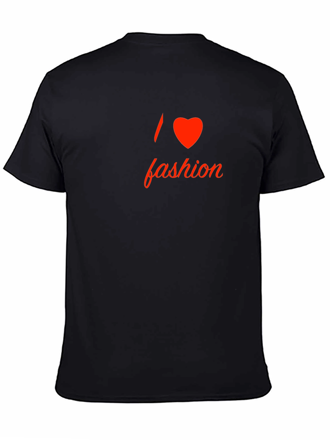 I Love Fashion Graphic Tee - Stylish Black T-Shirt