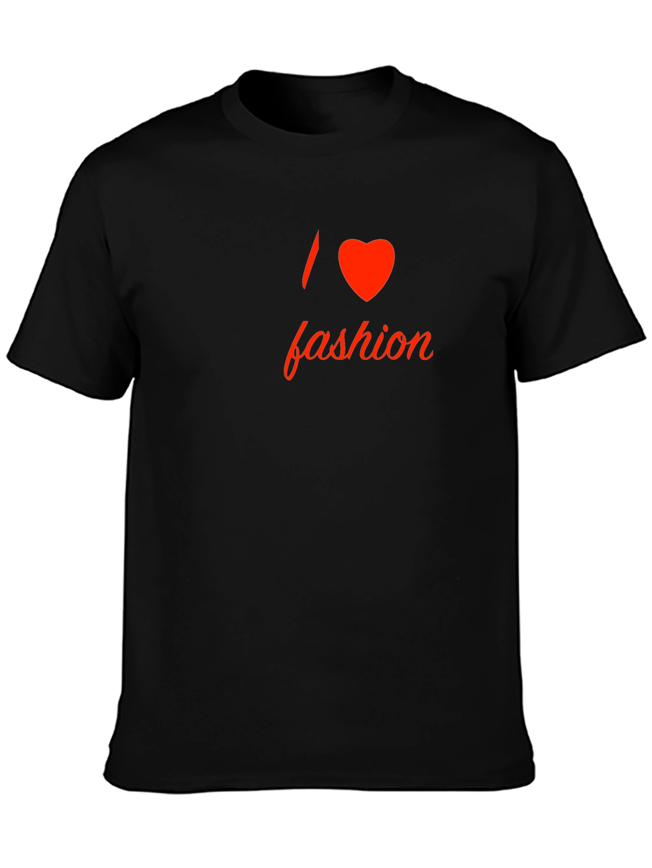 I Love Fashion Graphic Tee - Stylish Black T-Shirt