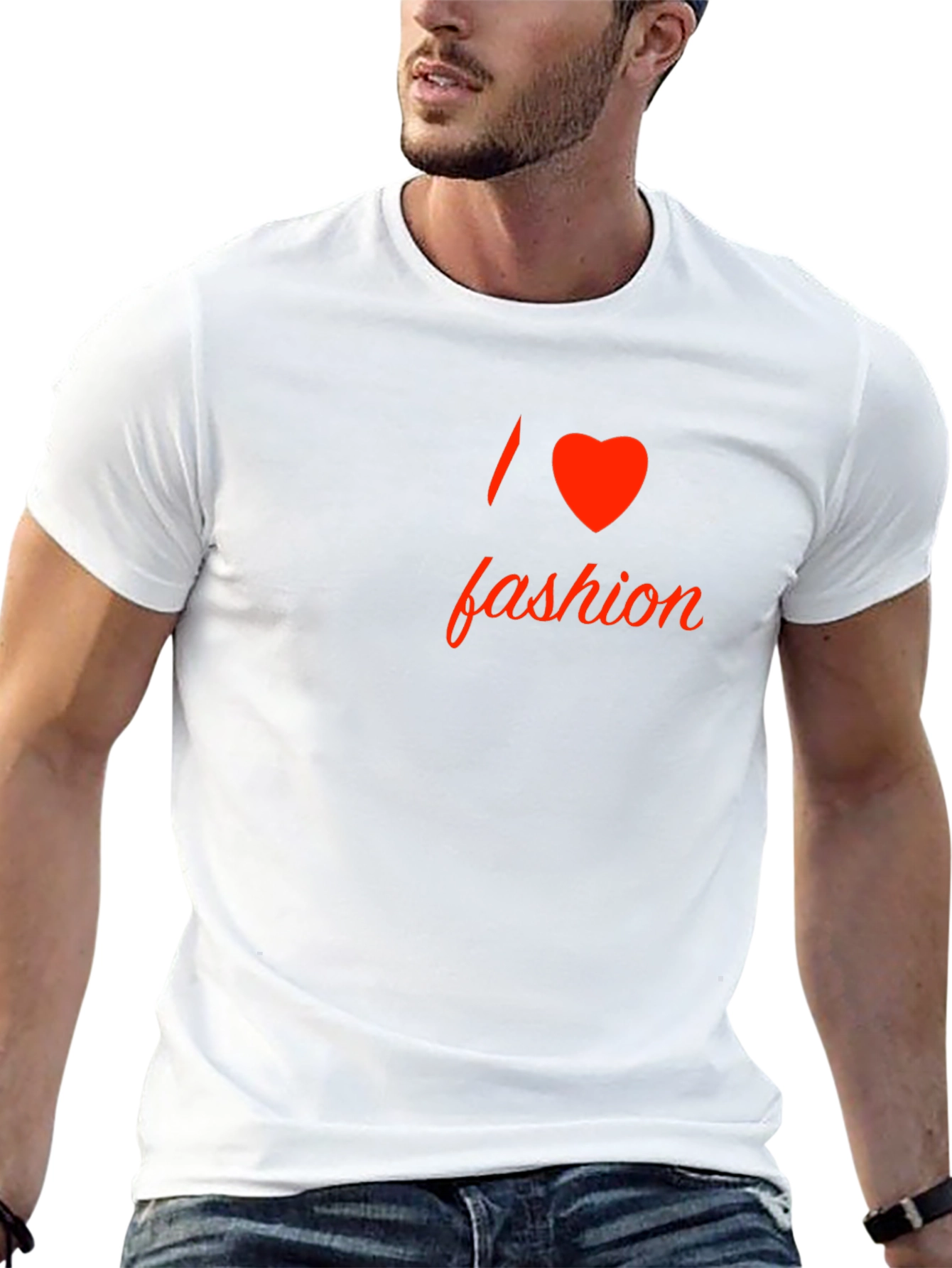 I Love Fashion Graphic Tee - Stylish Black T-Shirt