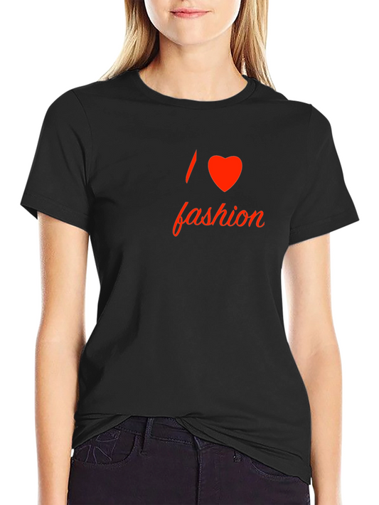 I Love Fashion Graphic Tee - Stylish Black T-Shirt