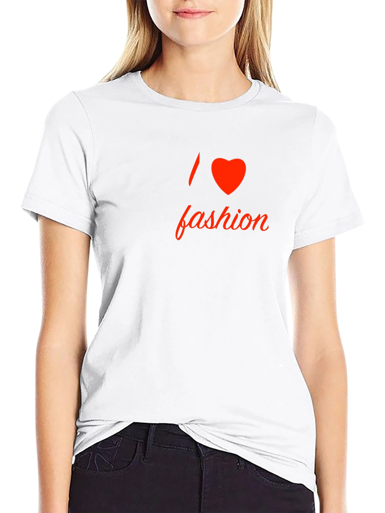 I Love Fashion Graphic Tee - Stylish Black T-Shirt