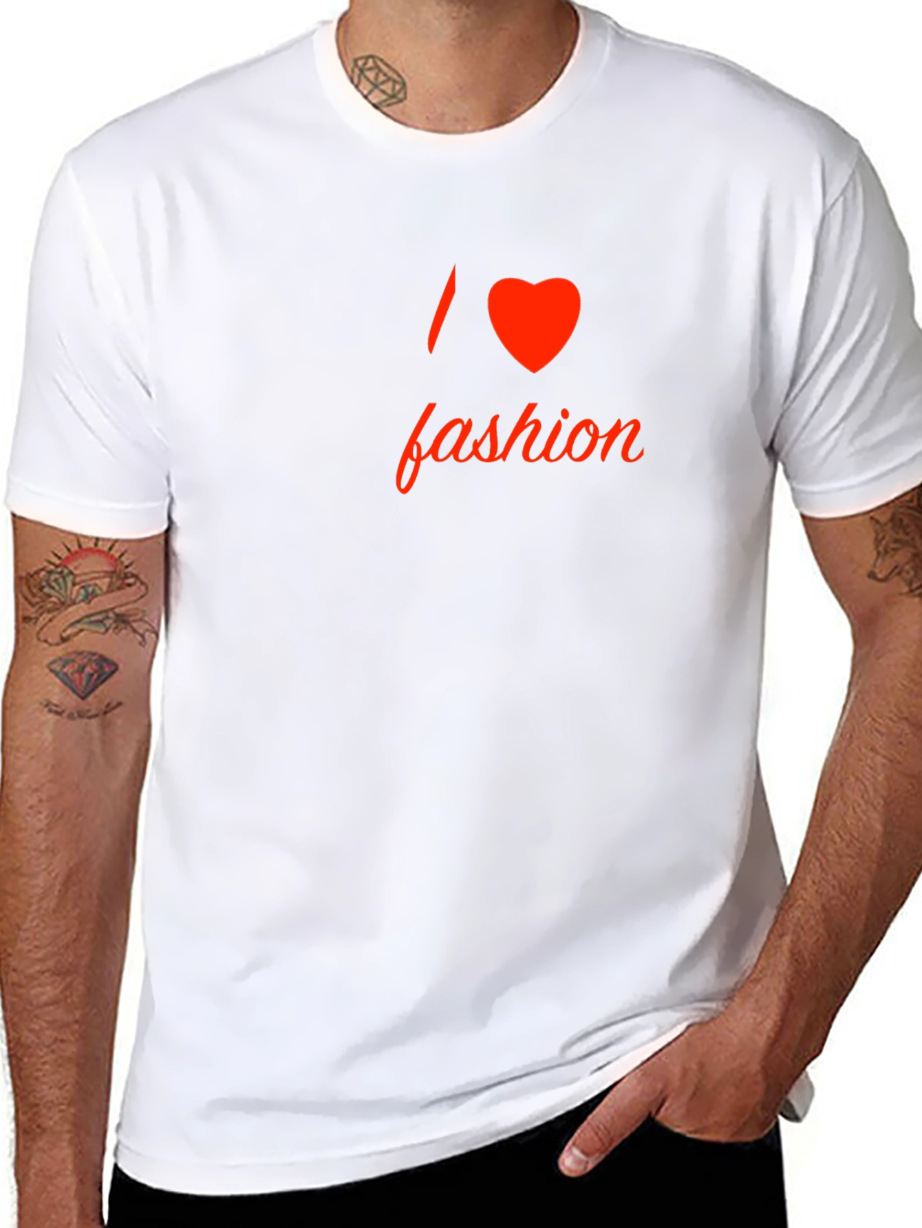 I Love Fashion Graphic Tee - Stylish Black T-Shirt