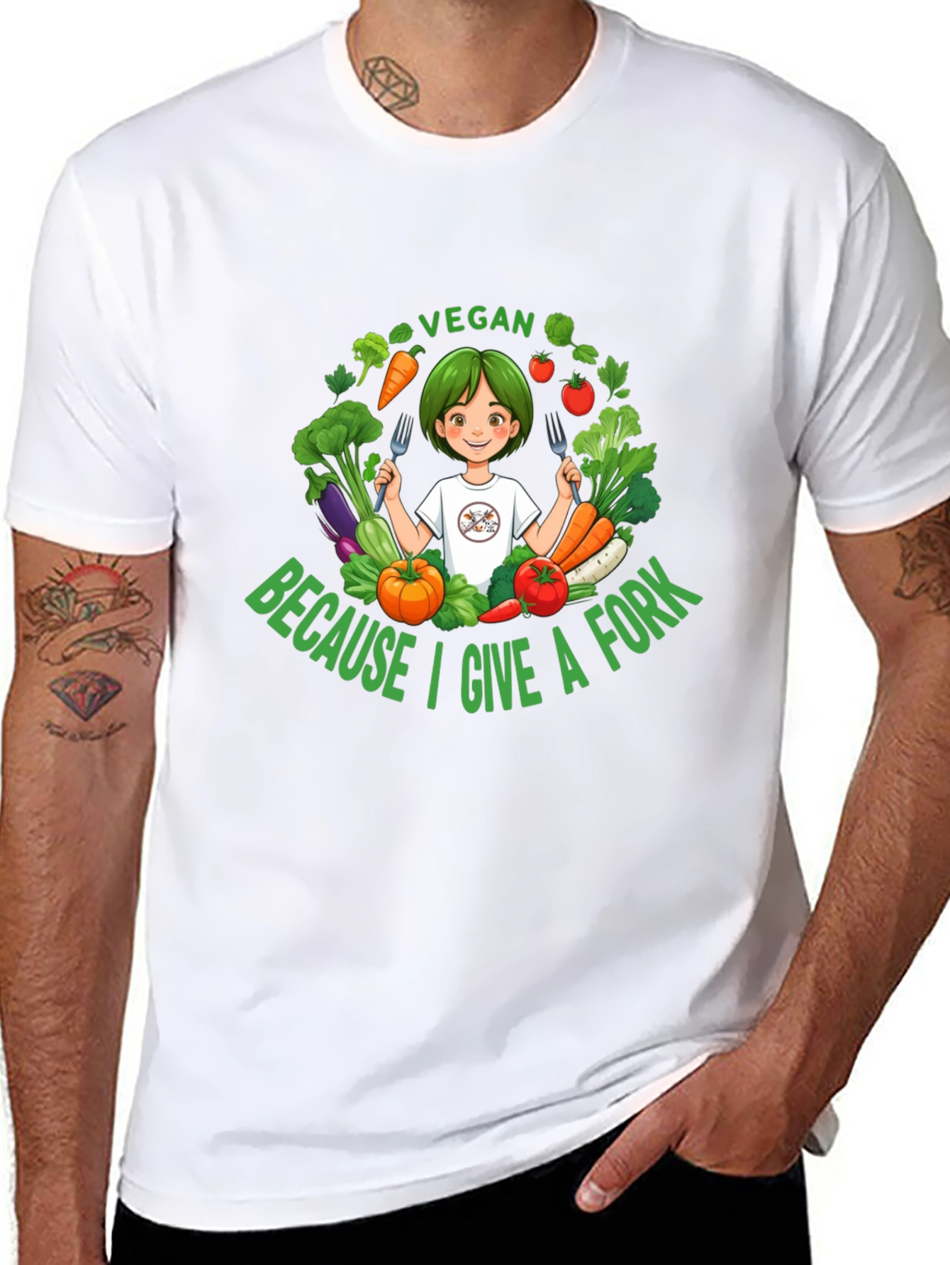 Vegan Give a Fork T-Shirt - Unisex Design