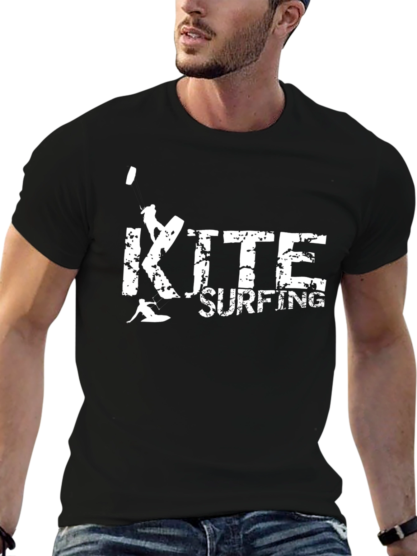 Kite Surfing Black T-Shirt