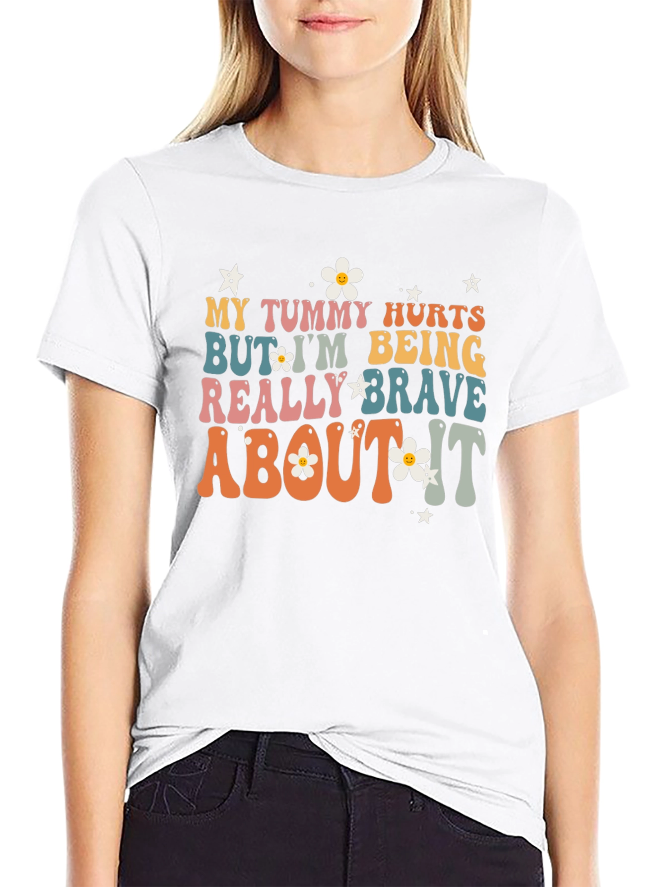 Funny Tummy Hurts Brave Graphic Tee