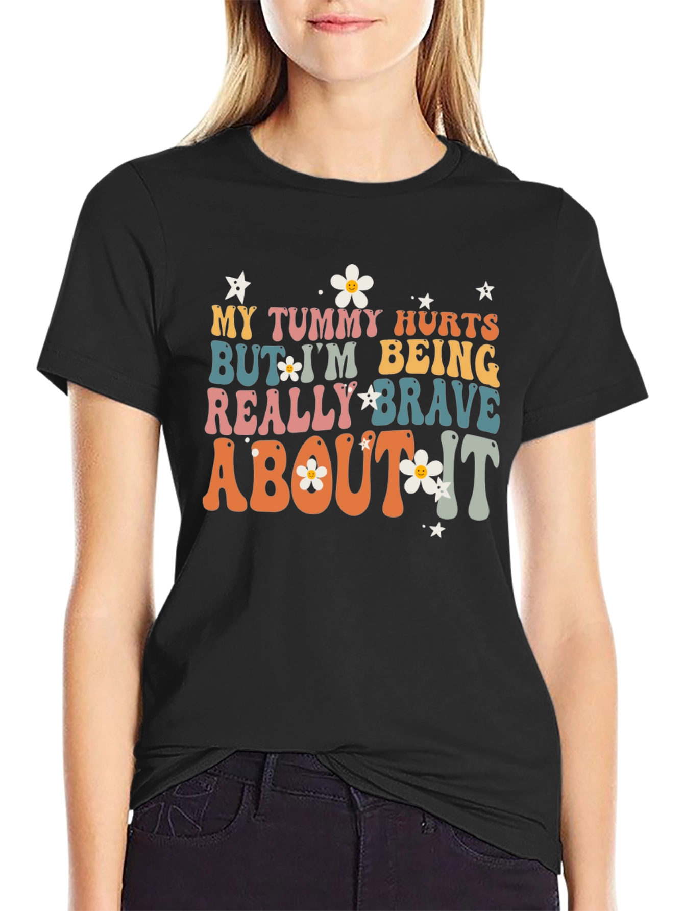 Funny Tummy Hurts Brave Graphic Tee