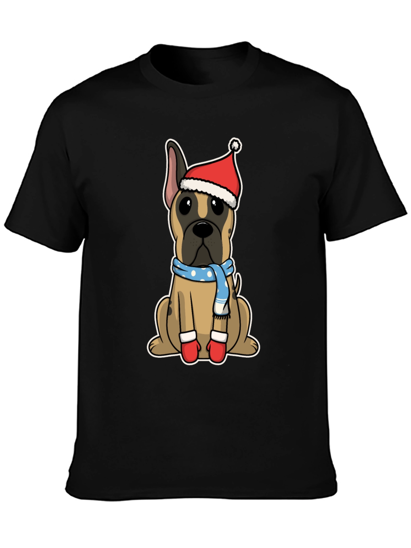 Festive Dog Graphic Tee - Holiday Apparel