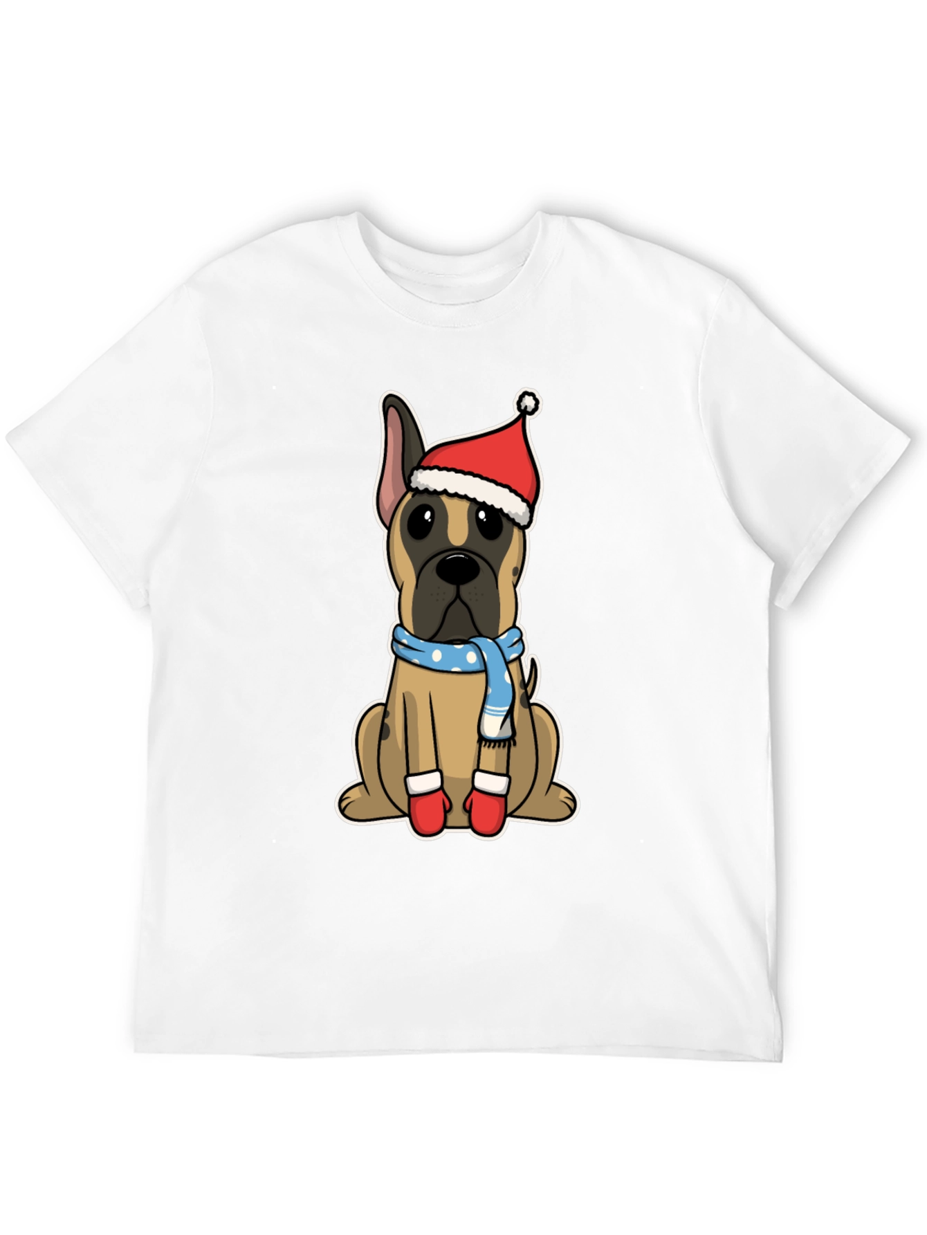 Festive Dog Graphic Tee - Holiday Apparel