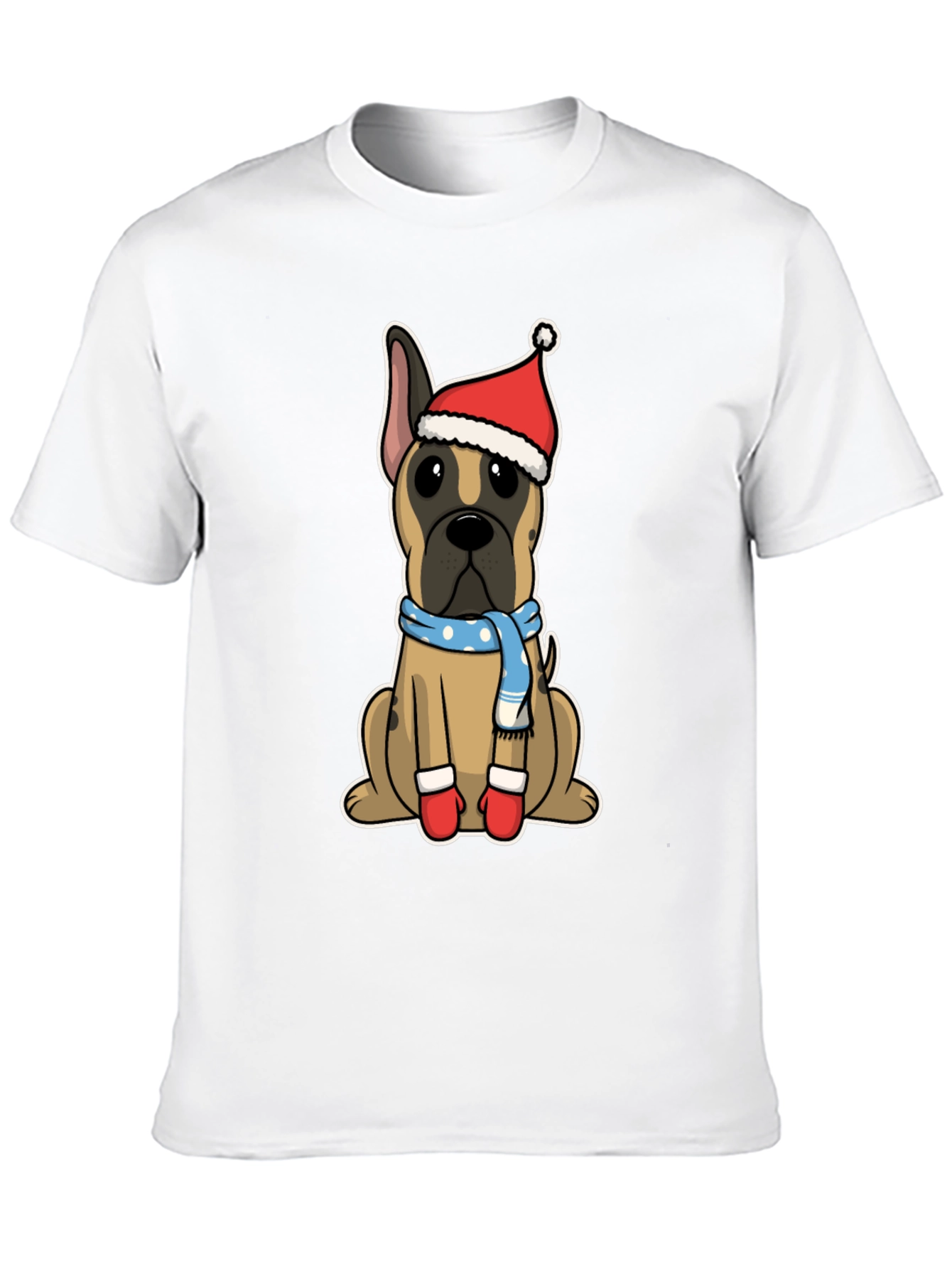 Festive Dog Graphic Tee - Holiday Apparel