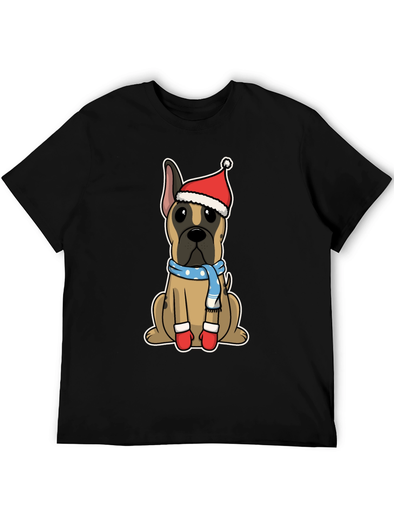 Festive Dog Graphic Tee - Holiday Apparel