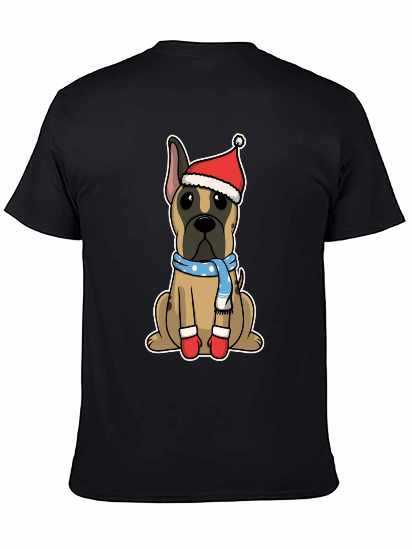 Festive Dog Graphic Tee - Holiday Apparel