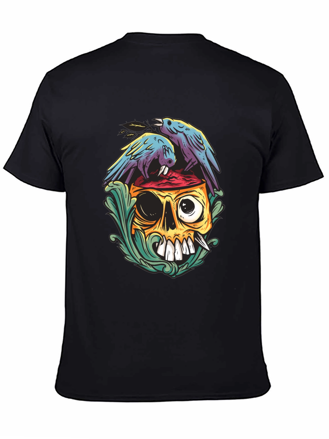 Skull & Raven Graphic Tee - Unique Art
