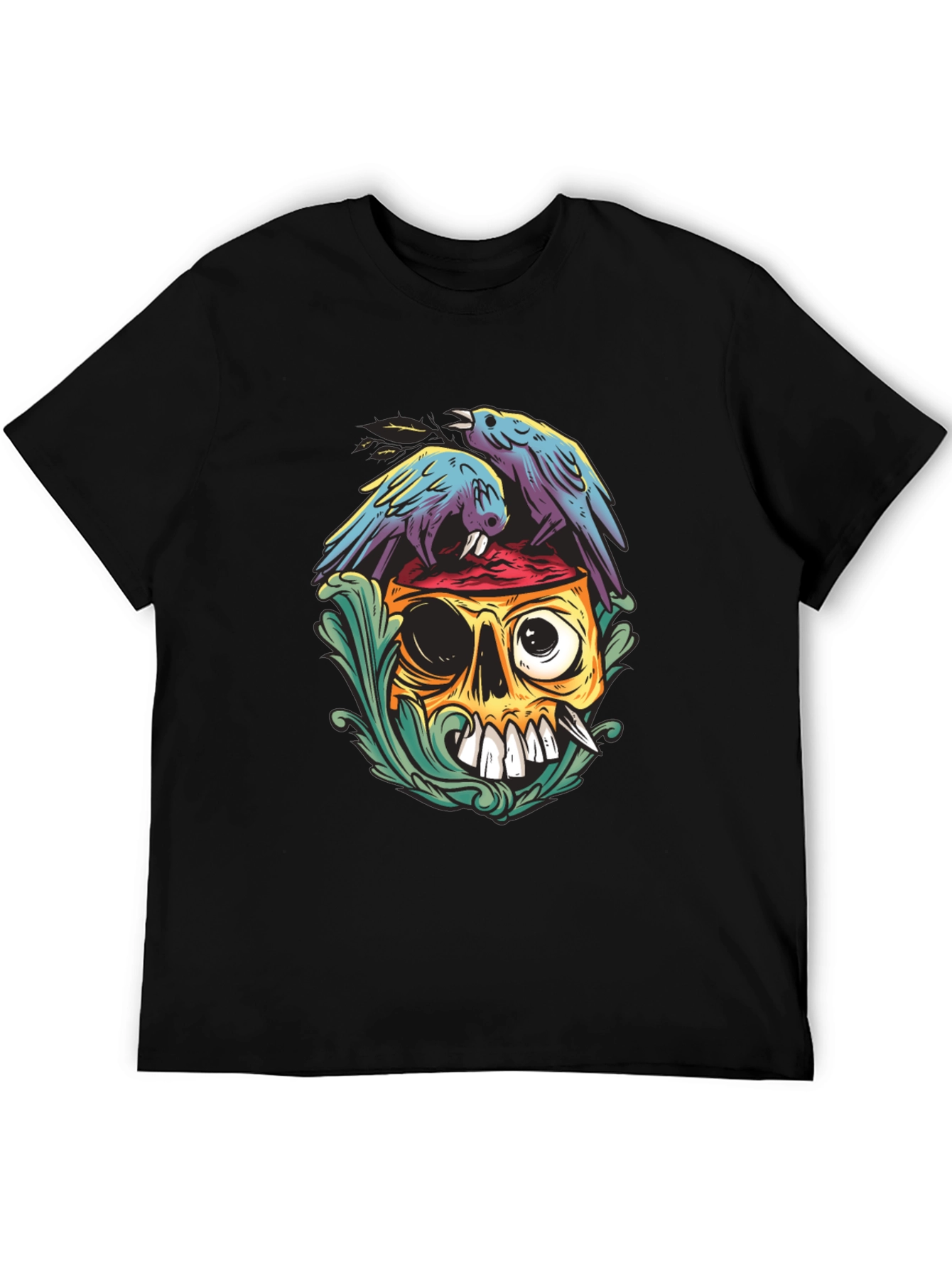Skull & Raven Graphic Tee - Unique Art