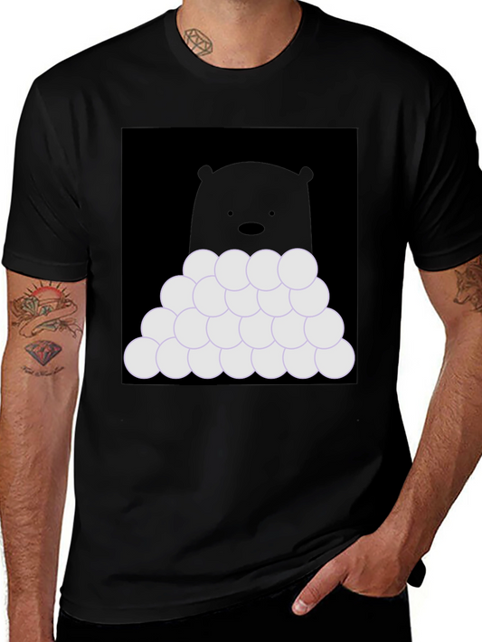 Bear with Snowballs T-Shirt - Soft Cotton Tee