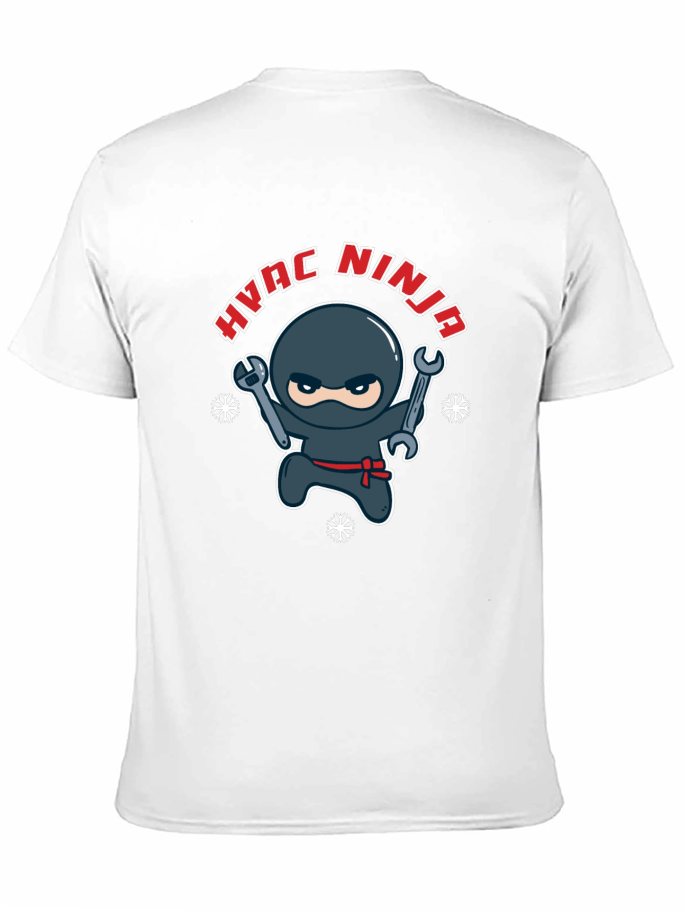 HVAC Ninja Cartoon Black T-Shirt