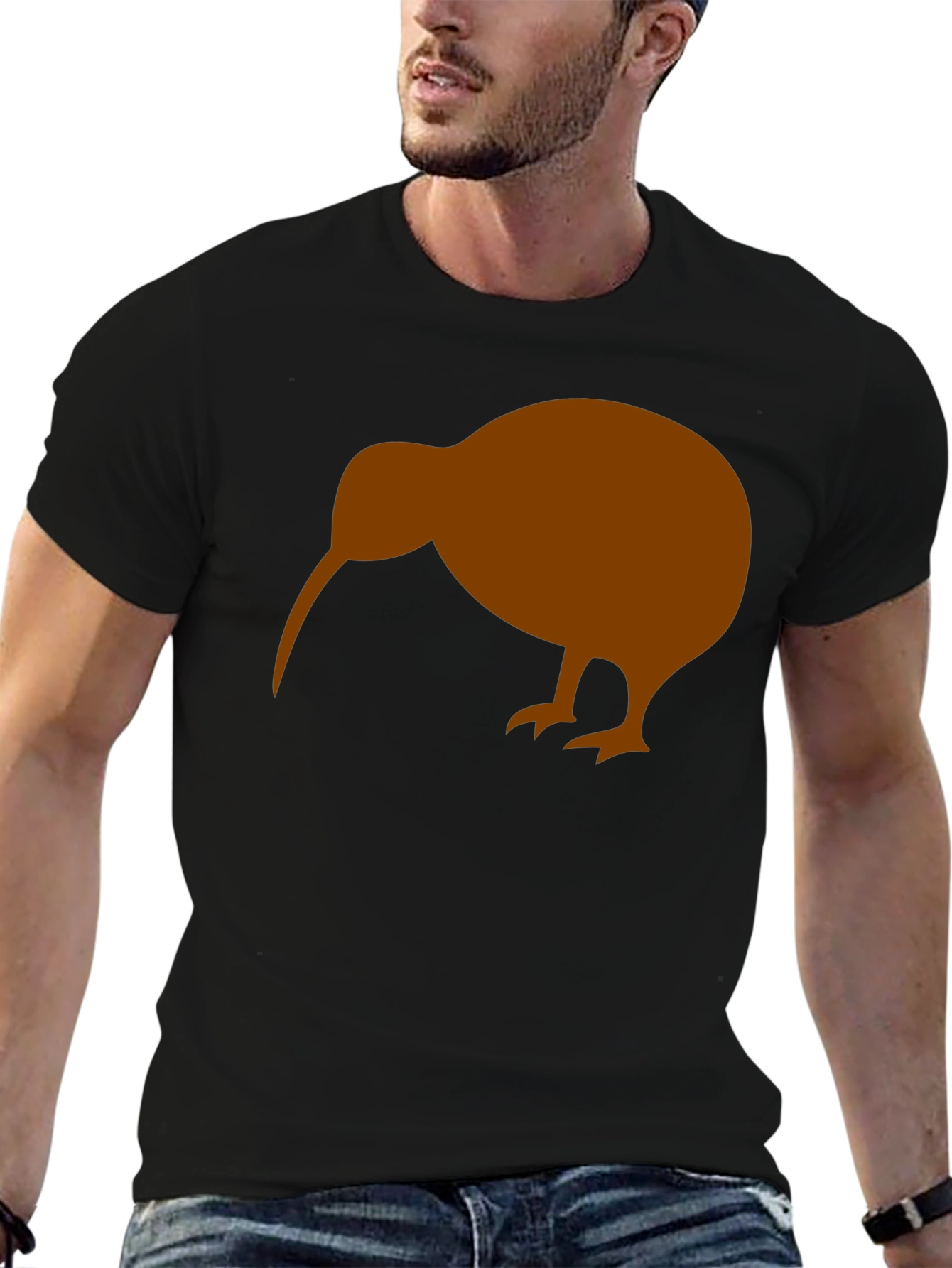 Mens Kiwi Bird Graphic T-Shirt - Black