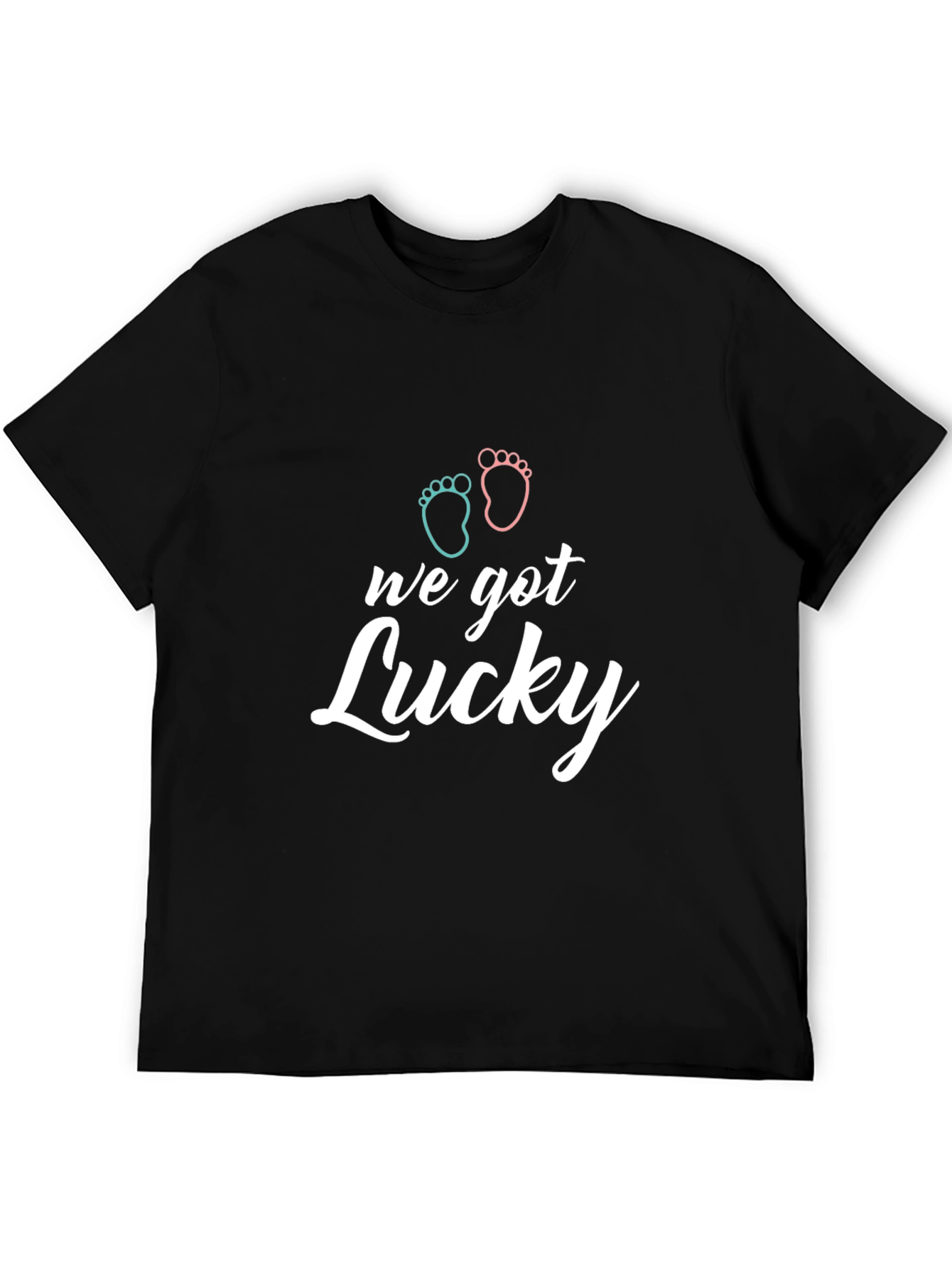 Lucky Twins Baby Feet Graphic T-Shirt