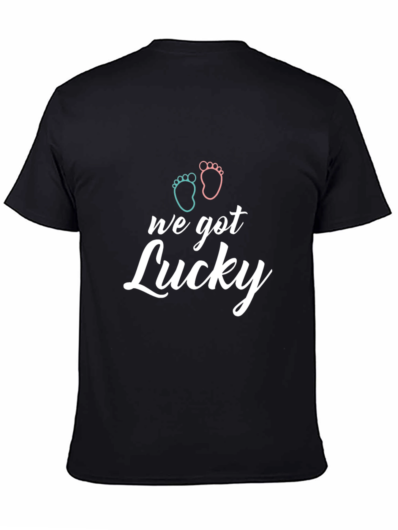Lucky Twins Baby Feet Graphic T-Shirt