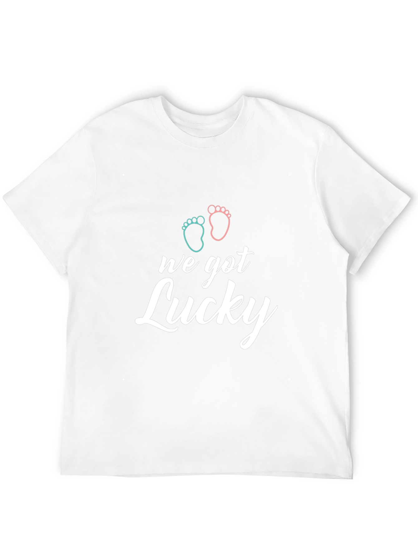 Lucky Twins Baby Feet Graphic T-Shirt