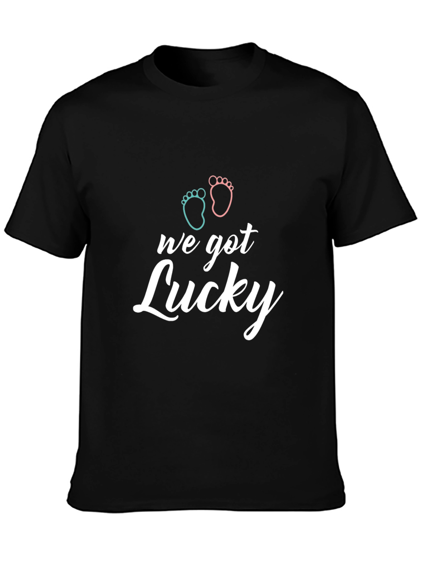 Lucky Twins Baby Feet Graphic T-Shirt