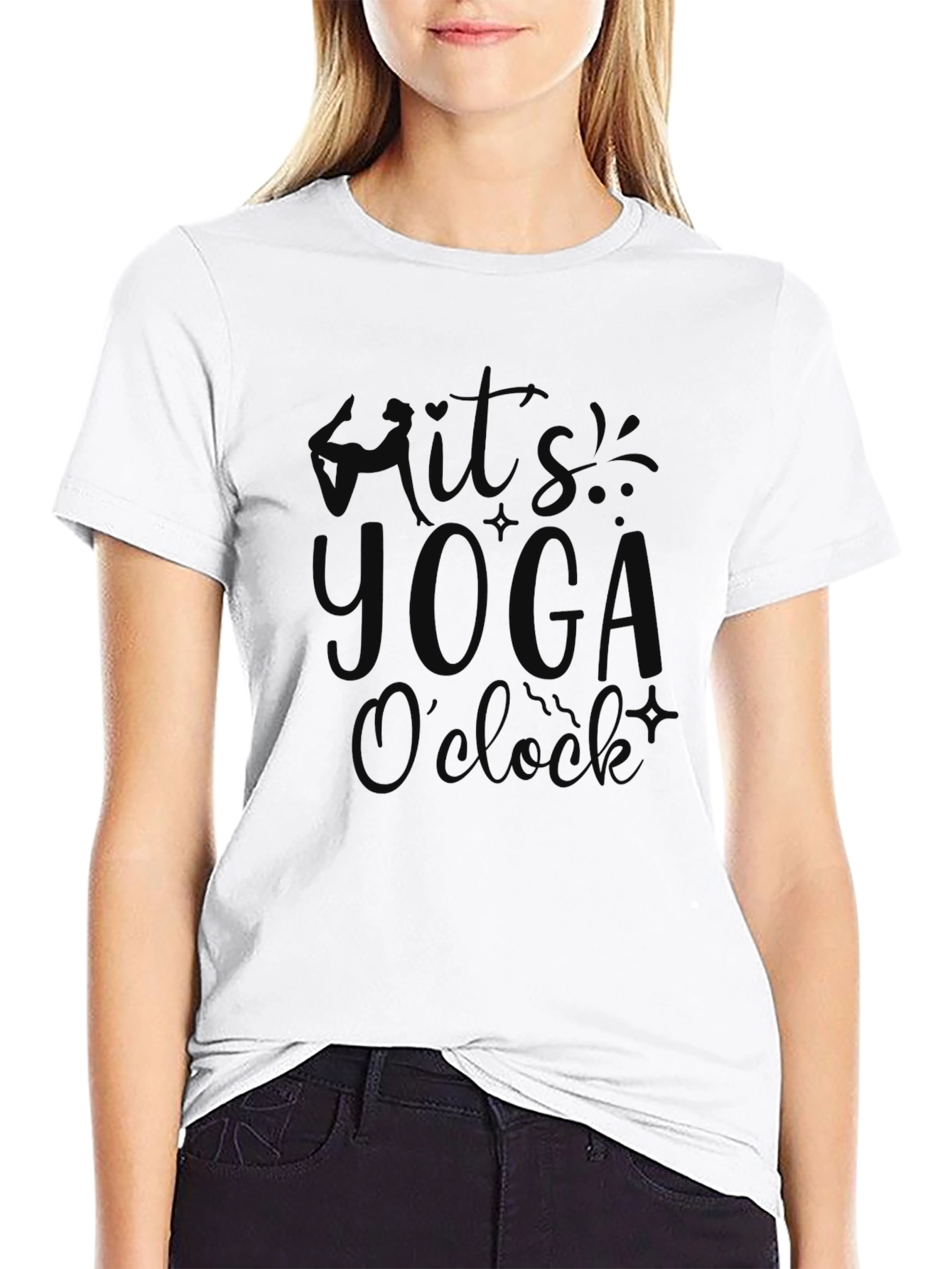 Its Yoga OClock Black T-Shirt