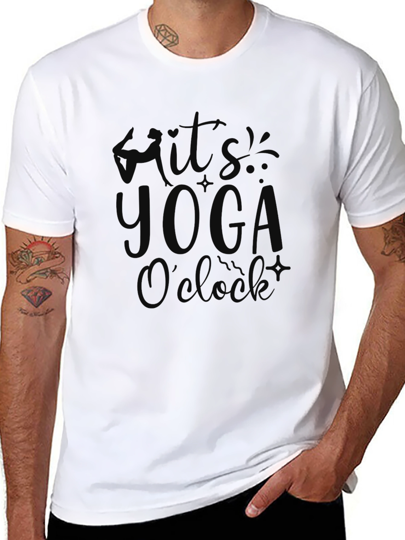 Its Yoga OClock Black T-Shirt