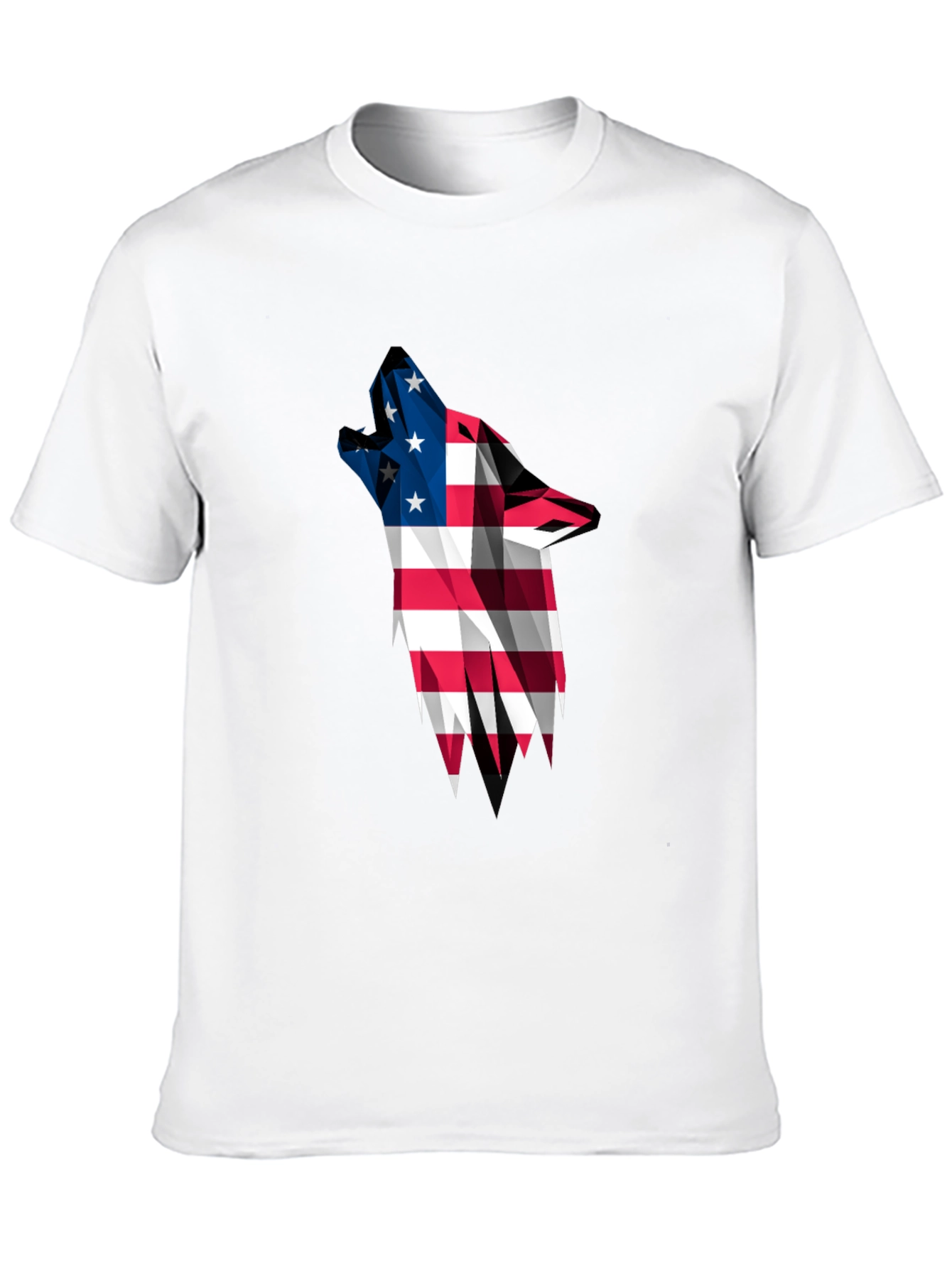 American Flag Wolf Graphic T-Shirt