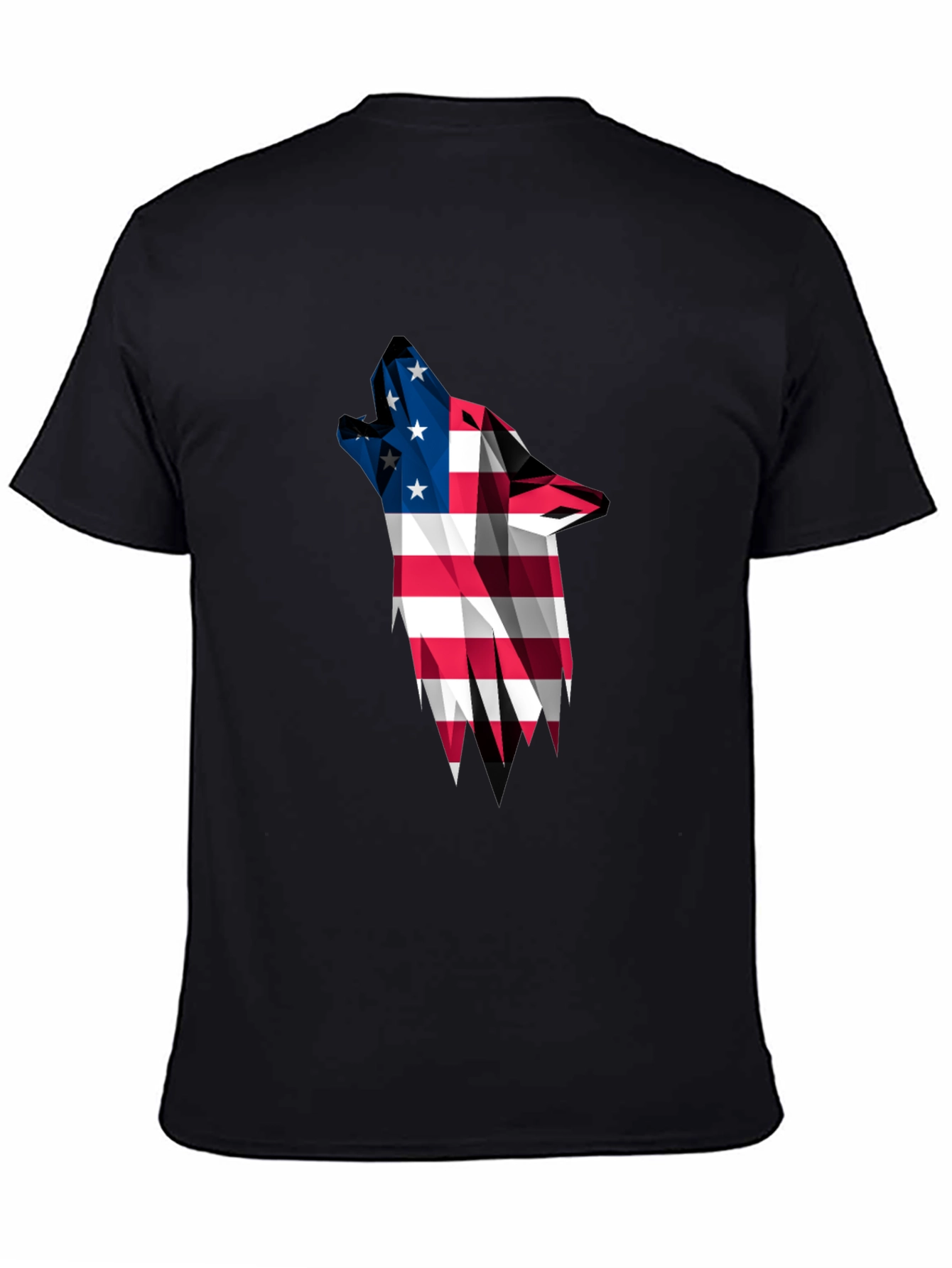 American Flag Wolf Graphic T-Shirt