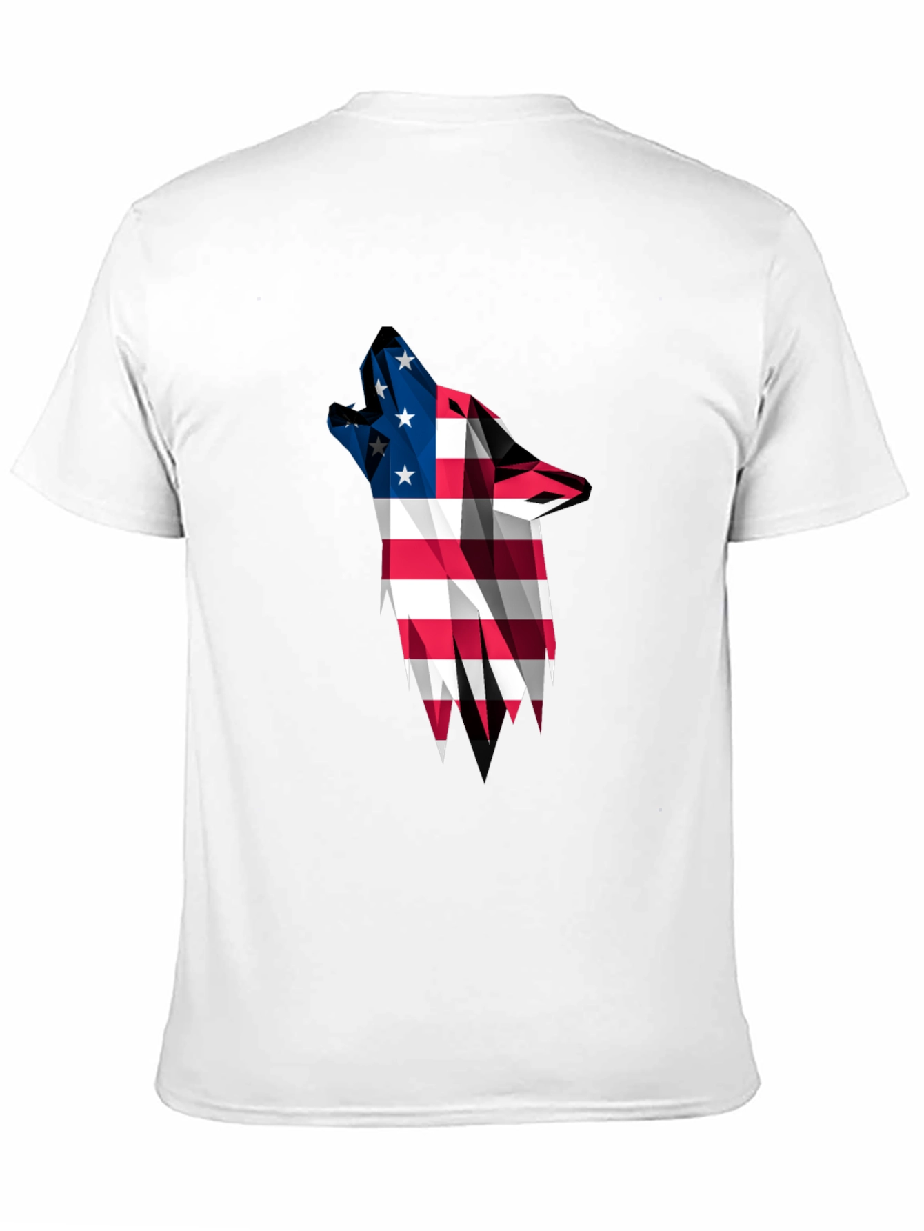 American Flag Wolf Graphic T-Shirt