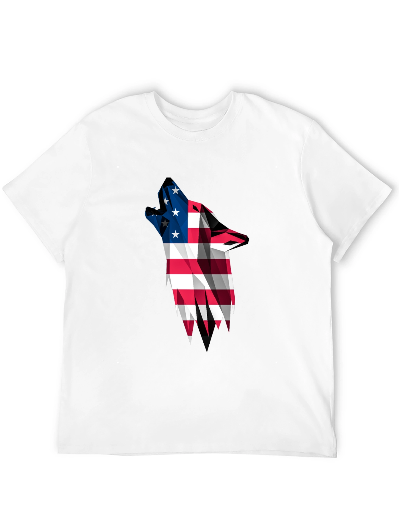 American Flag Wolf Graphic T-Shirt