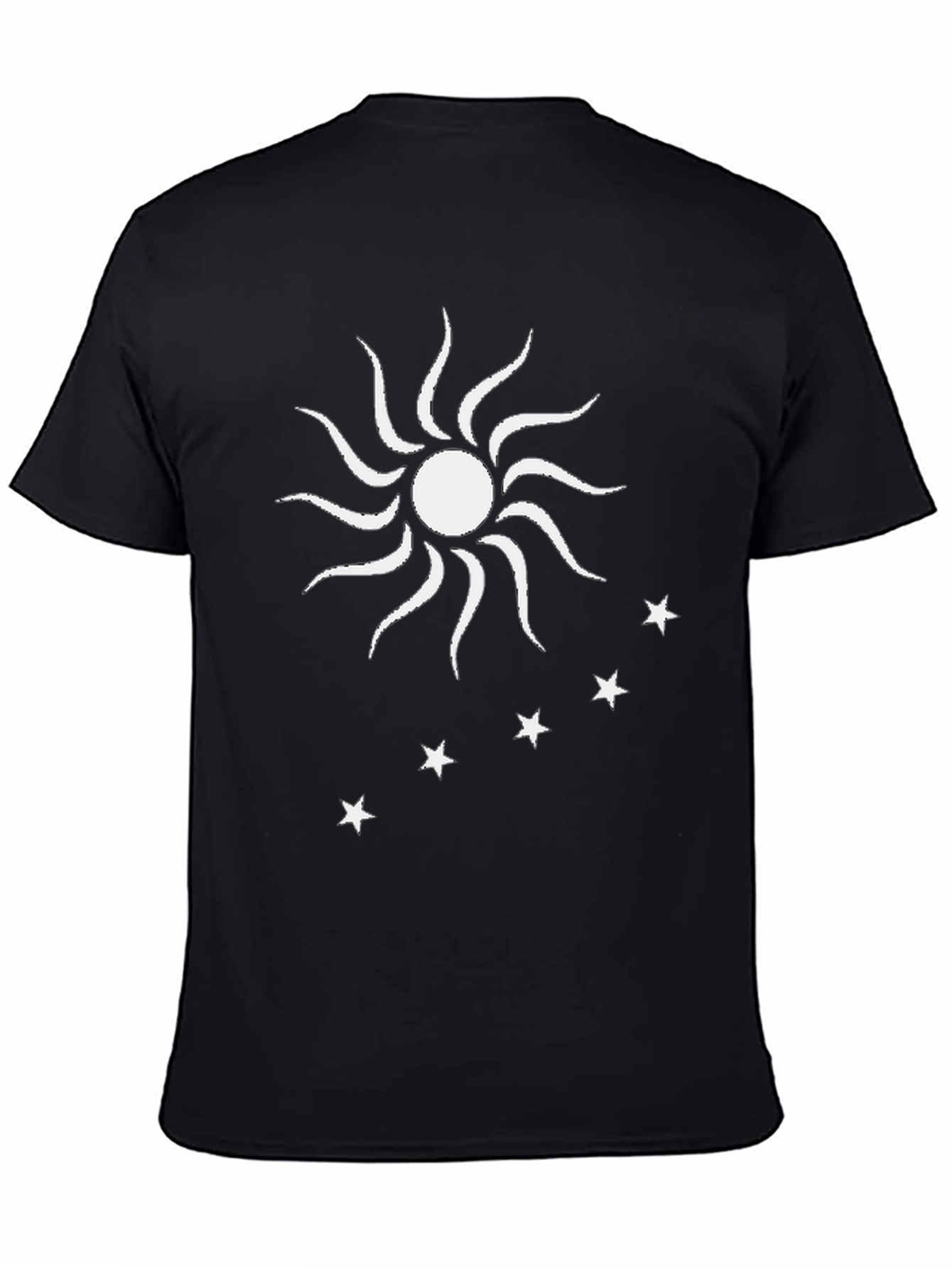 Sun & Stars Graphic Tee - Black Cotton Blend