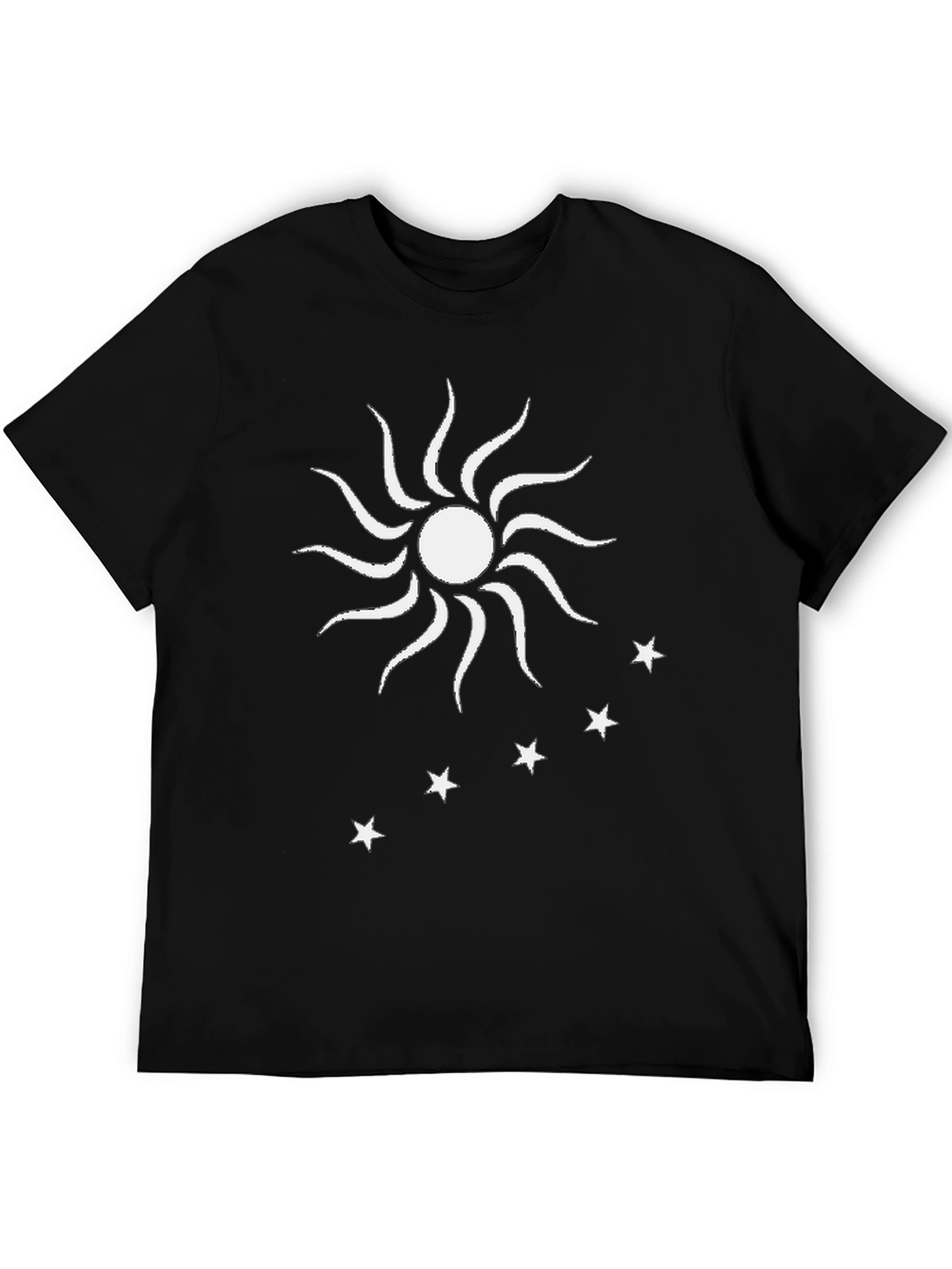 Sun & Stars Graphic Tee - Black Cotton Blend