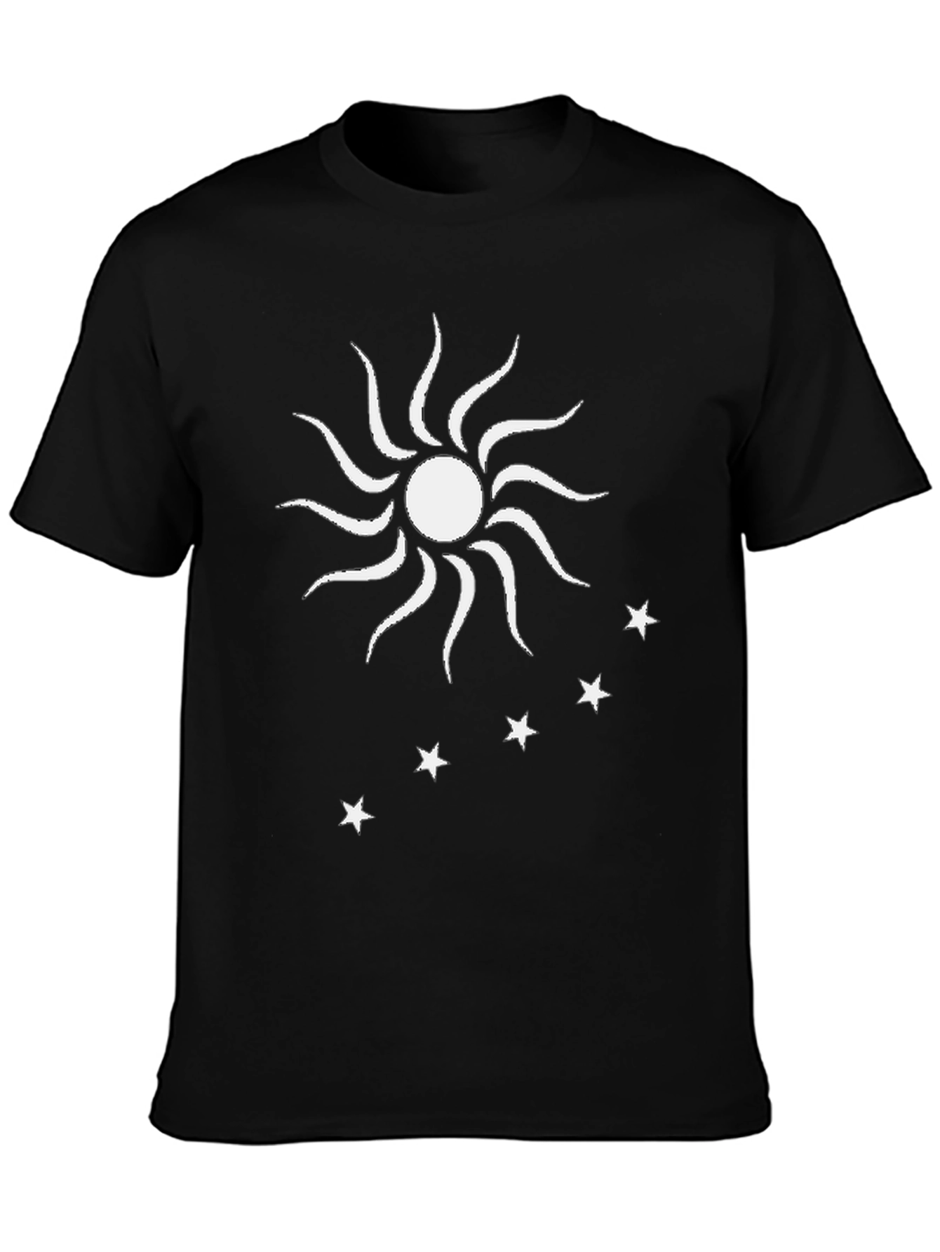 Sun & Stars Graphic Tee - Black Cotton Blend