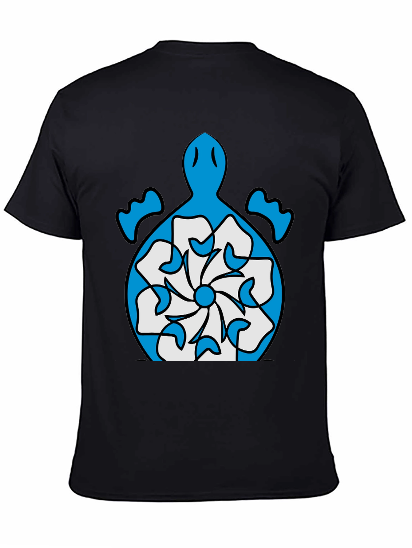 Turtle Flower Graphic Tee - Stylish Black T-Shirt