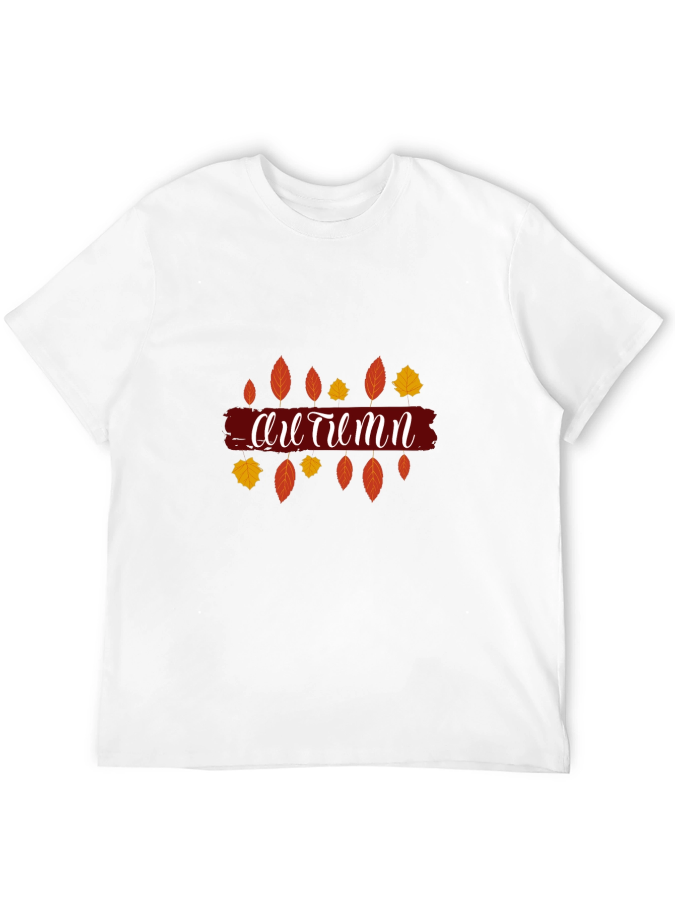 Autumn Leaves Graphic Print Black T-Shirt