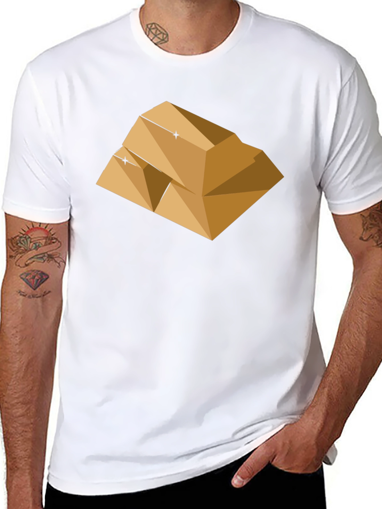Gold Bar Graphic Tee - Modern Style