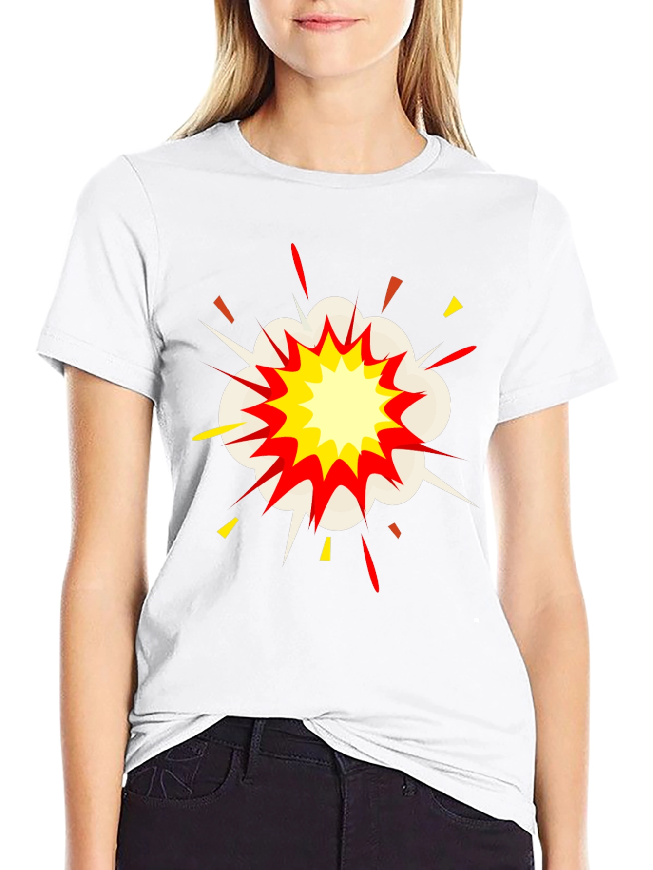 Comic Explosion Graphic Black T-Shirt
