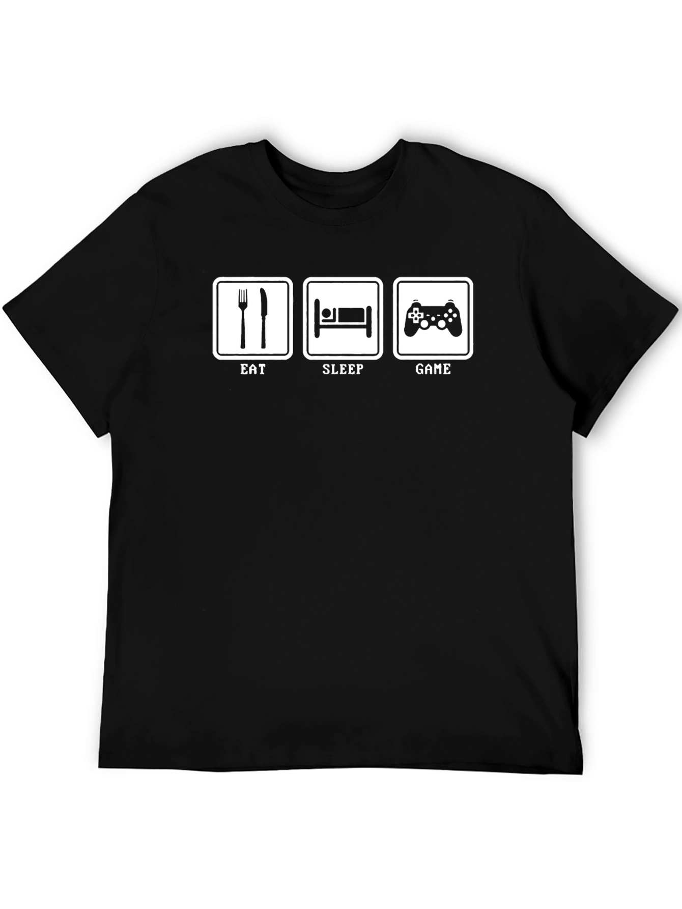 Eat Sleep Game Black Graphic Tee