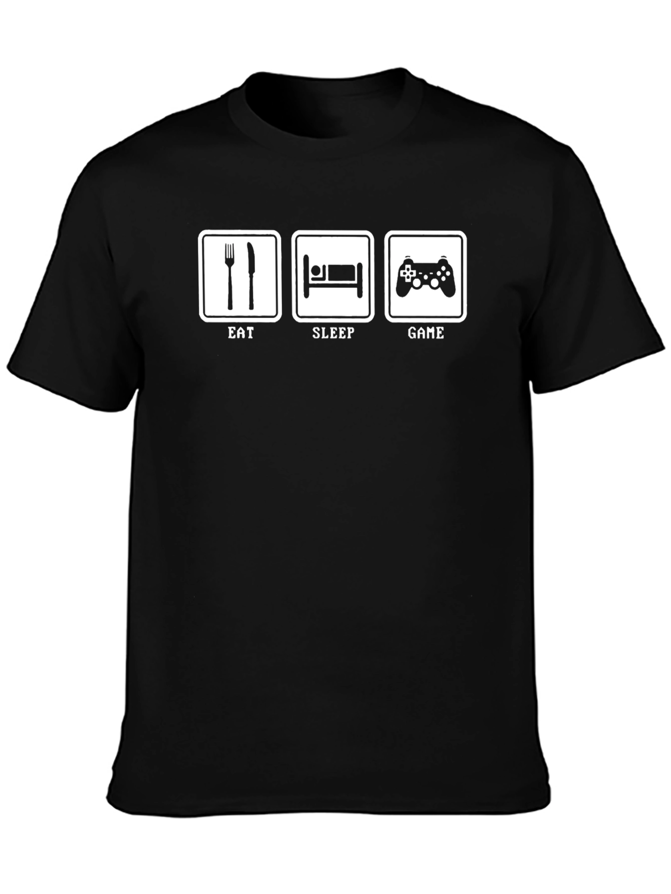 Eat Sleep Game Black Graphic Tee