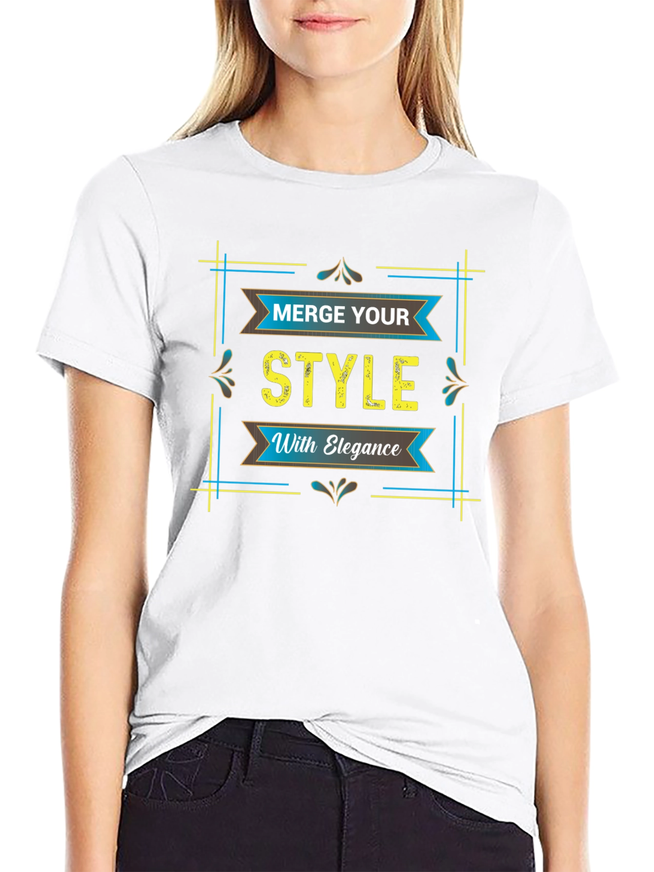 Stylish Black T-Shirt with Elegant Graphic Design