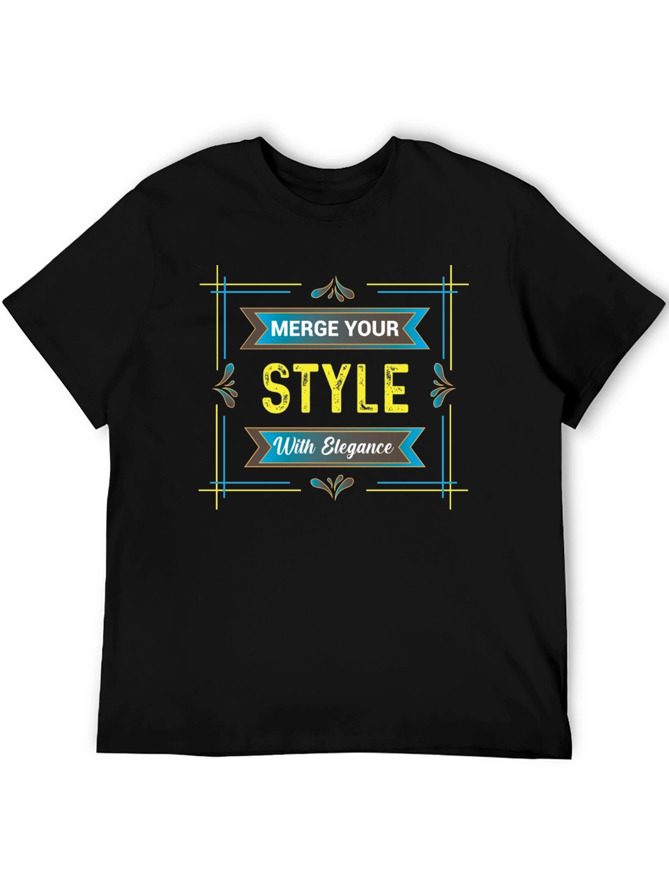 Stylish Black T-Shirt with Elegant Graphic Design