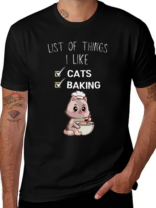 Cats and Baking T-Shirt - Cute Cartoon Cat Baker Tee