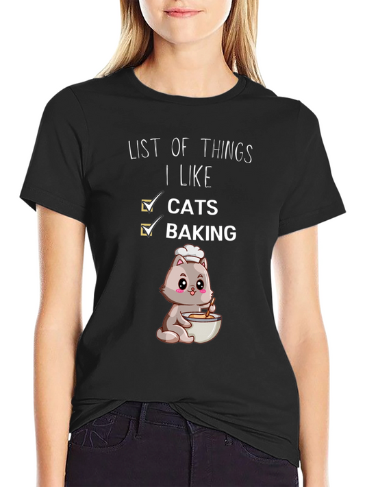 Cats and Baking T-Shirt - Cute Cartoon Cat Baker Tee