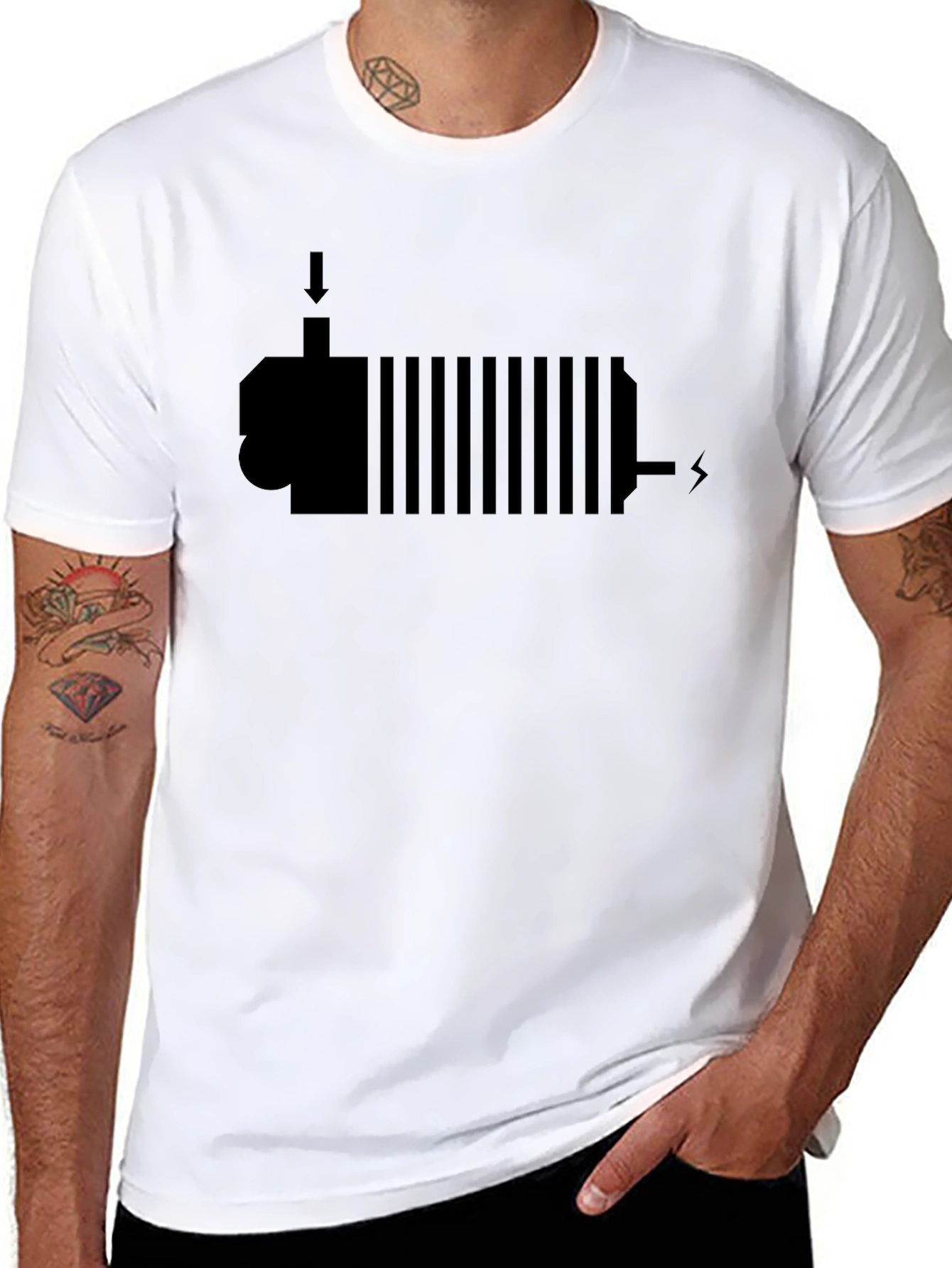 Cool Electric Motor T-Shirt - Black Cotton Tee